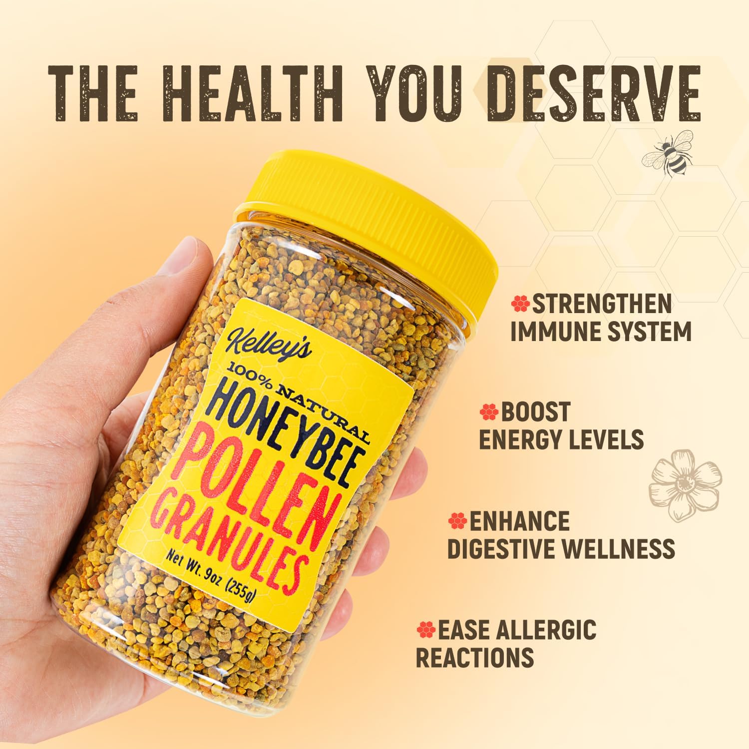 Kelley’s Bee Pollen, 255g – Raw Bee Pollen Granules - görsel 5