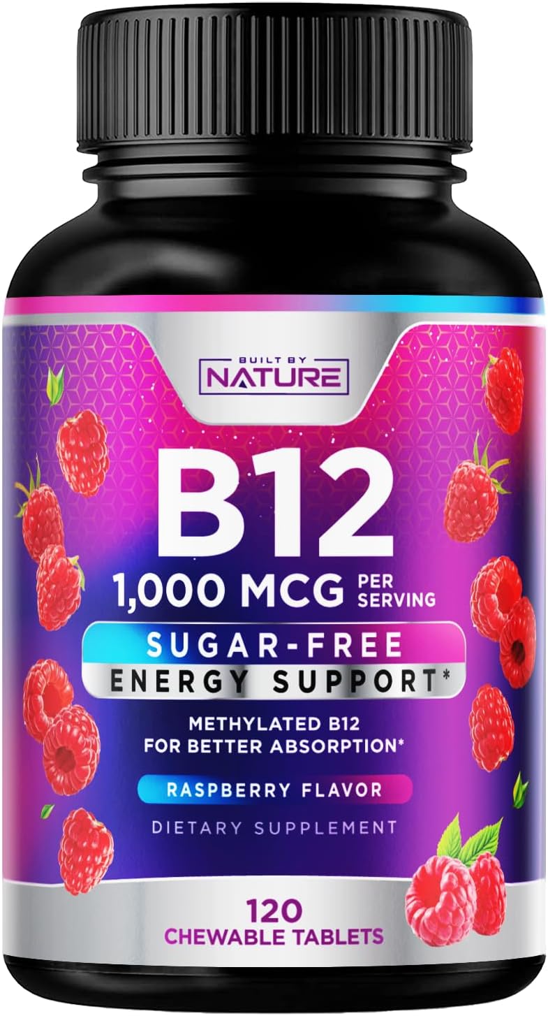 Built by Nature Vitamin B12 1000 mcg – High-Potency Methylcobalamin: 1000 mcg of the active, bioavailable form of – Image 1