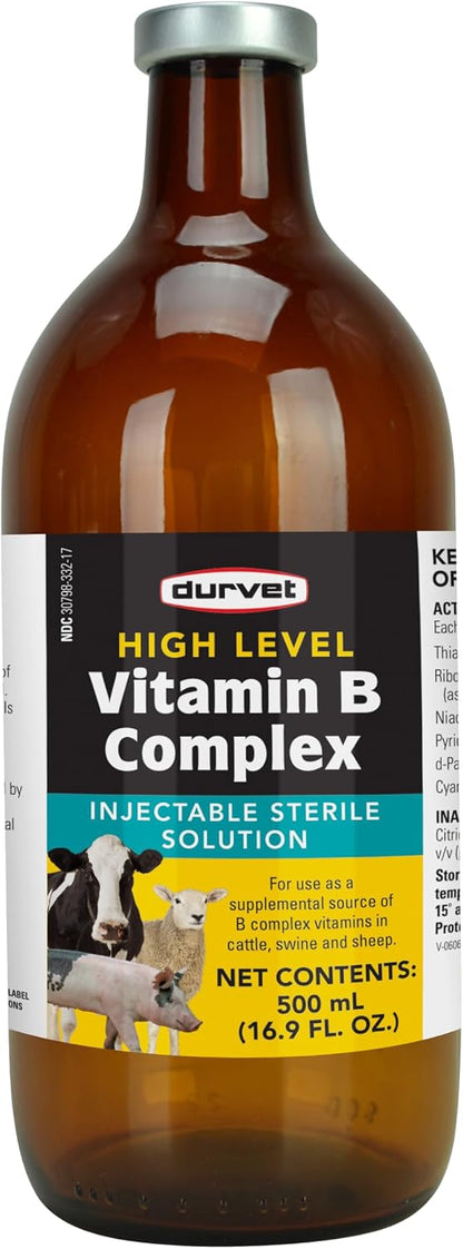 Durvet High Level Vitamin B Complex - 500 mL Liquid Supplement