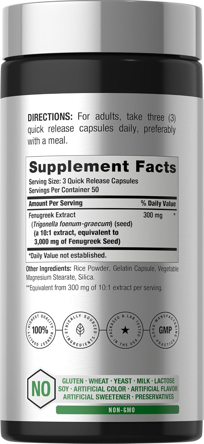 Horbäach Fenugreek Capsules - 150 Count - görsel 2