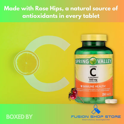 Vitamin C 500mg with Rose Hips, 250 Tablets