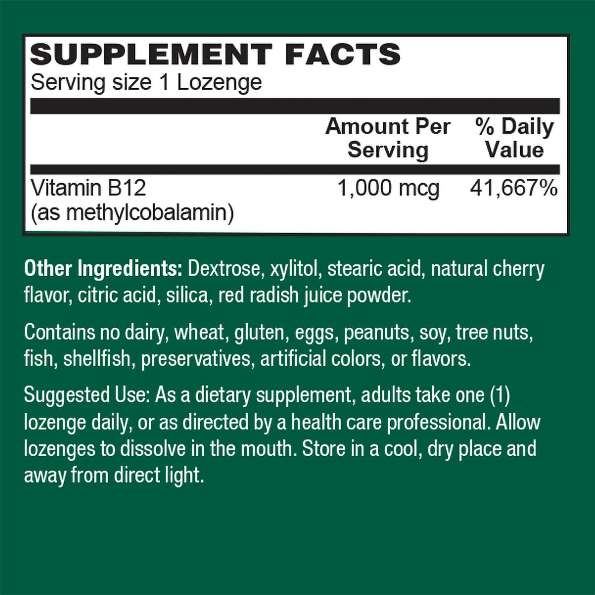 PlantFusion Vegan B12 Methyl 1000 mcg - – Delicious cherry flavour with no artificial colors, flavours, or – Image 6