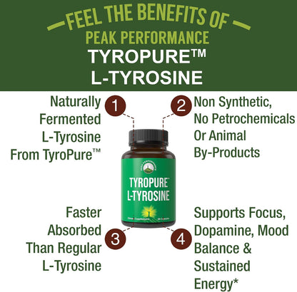 TyroPure L Tyrosine 500mg Capsules - – Mood Support – Supports healthy dopamine levels for a positive outlook. – Image 2