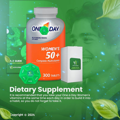 Women's's 50+ Multivitamin - 300 Tablets (Bundle Exclusive Vitamins and Minerals A to Z)