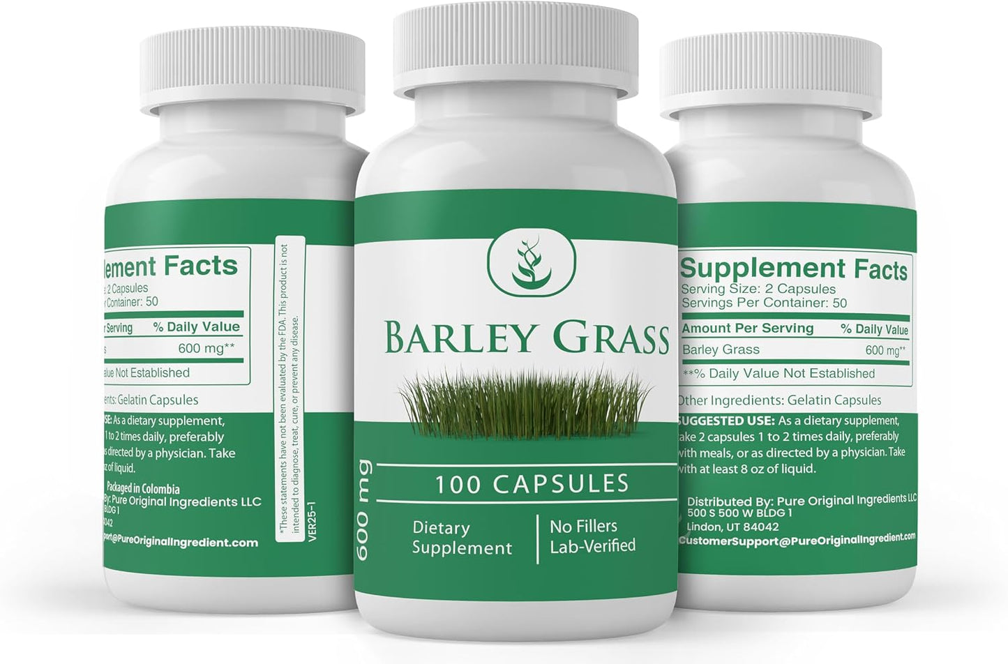 Pure Original Ingredients Barley Grass, 100 Capsules, Lab Verified - görsel 4