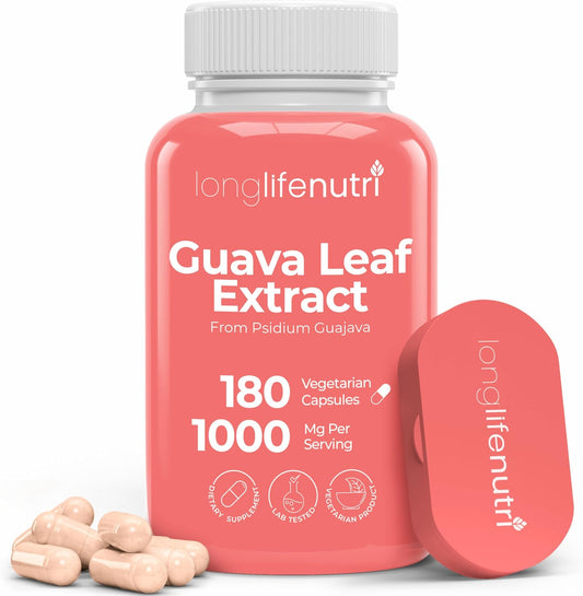 Guava Leaf Extract 1000mg – Organic – Antioxidant support: The flavonoids, quercetin, and other polyphenols in – Image 1