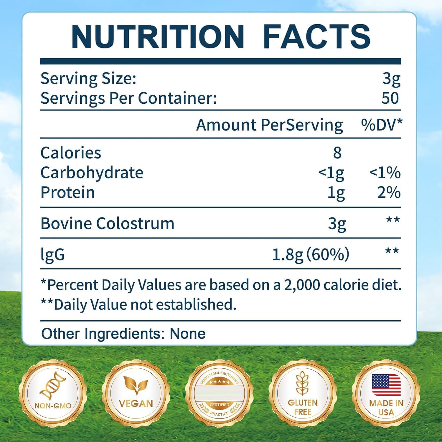 KEDISOM Grass-Fed Bovine Colostrum Powder – Liposomal, High IgG 3000 mg, Gut Health & Immune Support, Unflavoured, 50 Servings - görsel 2