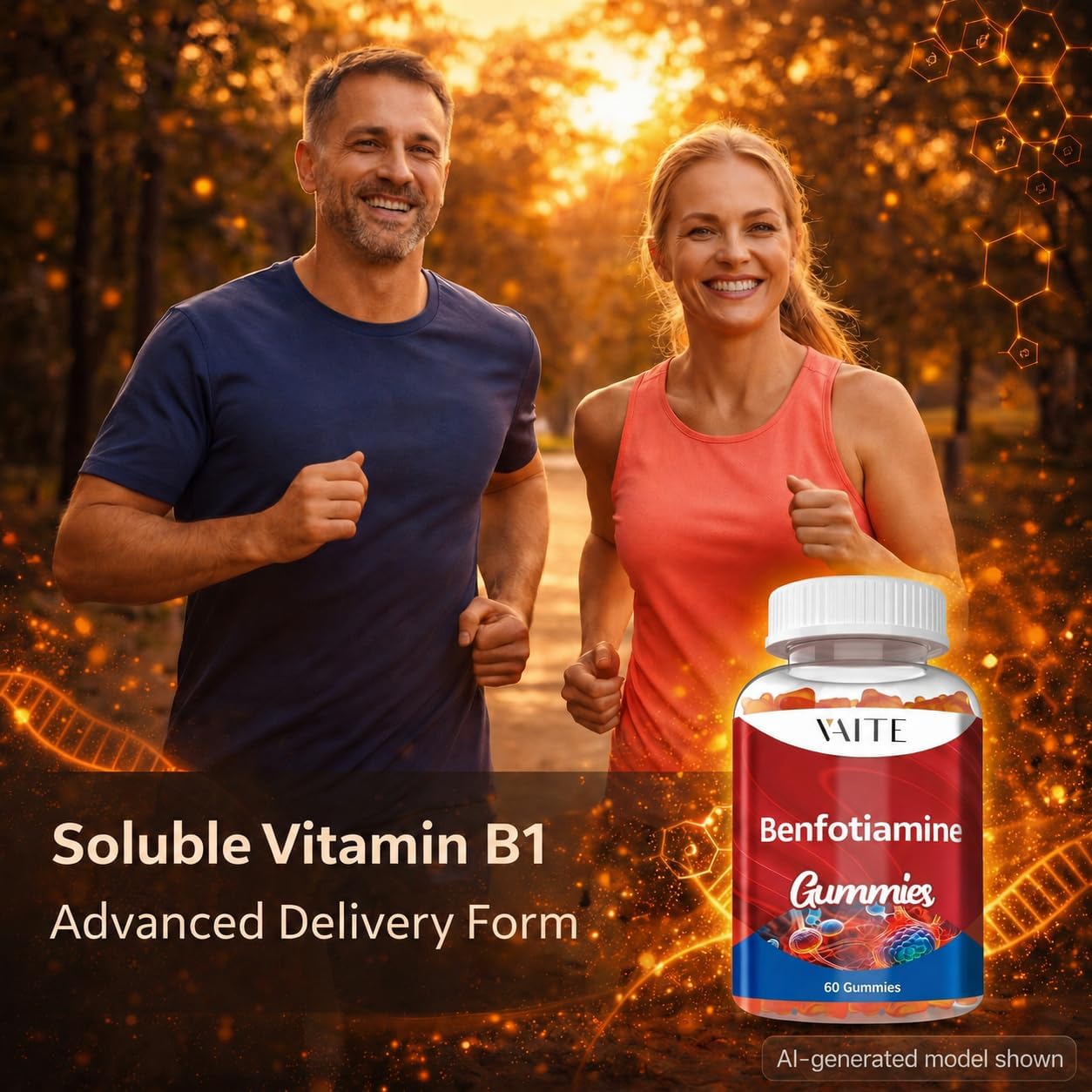 Benfotiamine 320mg Gummies with 45mg L-Leucine Supplement: Essential Vitamin B1 Complex for Men and Women's, Non-GM, Vegan & Gluten Free - Supports Metabolism, Energy & Nervous System Health - görsel 6