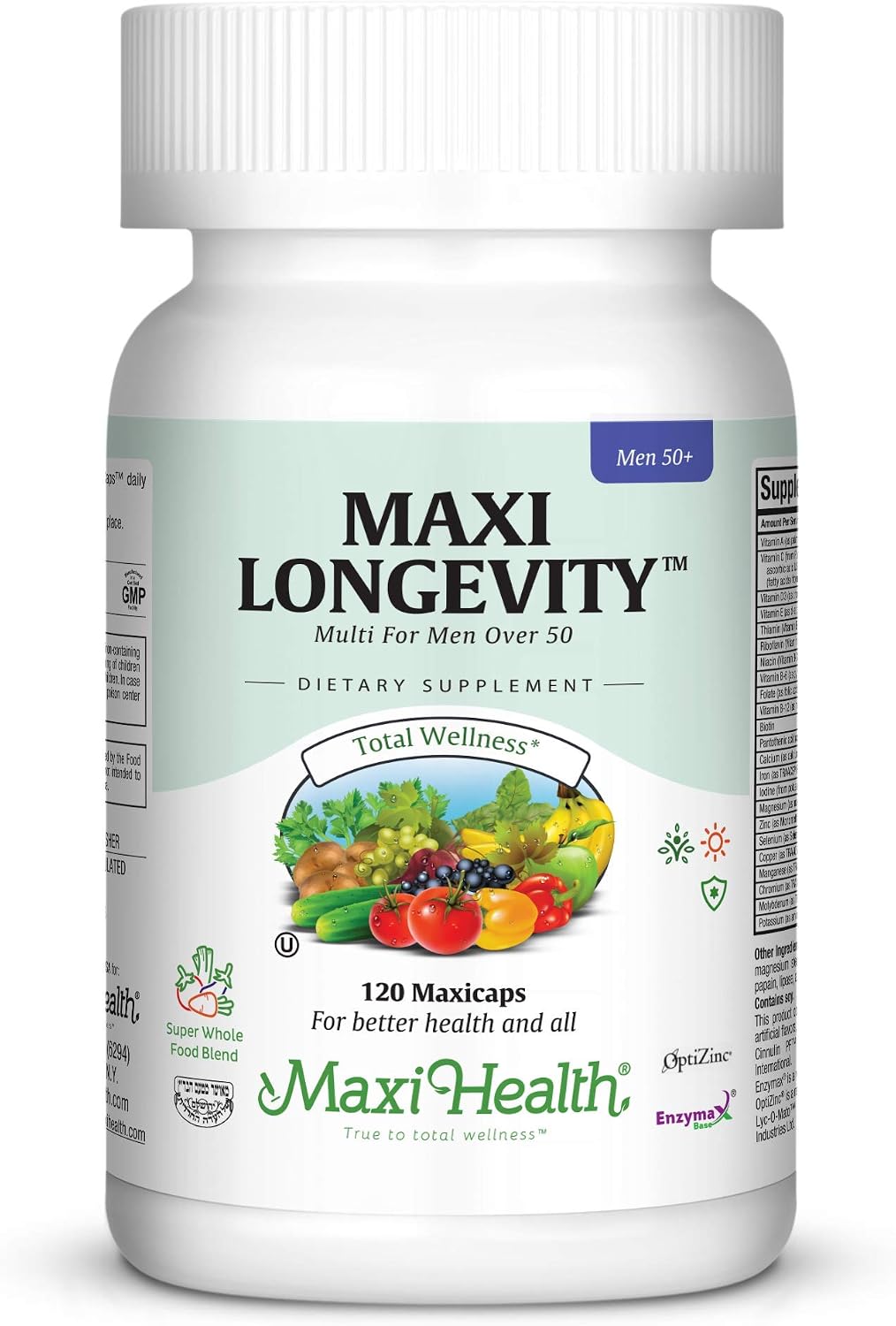 Maxi Health Multivitamin 50 Plus - Daily Multivitamin for Women Over 50 with Vitamin B12, D, Zinc, Magnesium & More - Energy, Immune & Heart Support - Non-GM (120 Tablets) - görsel 1