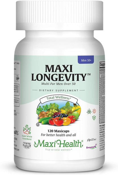 Maxi Health Multivitamin 50 Plus - Daily Multivitamin for Women Over 50 with Vitamin B12, D, Zinc, Magnesium & More - Energy, Immune & Heart Support - Non-GM (120 Tablets)
