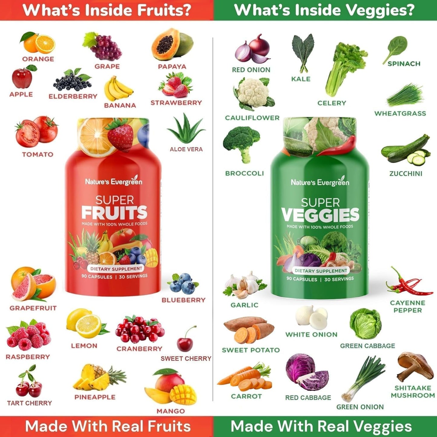 Fruits and Veggies Supplement - Nature's Evergreen - 180 Capsules (Pack of 2) - görsel 4