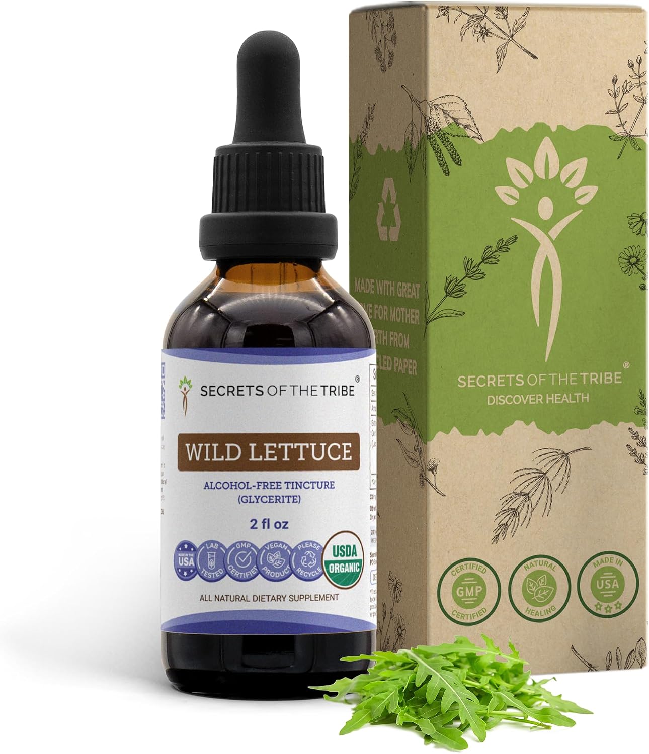 Secrets of the Tribe Wild Lettuce USDA Organic Alcohol-Free Extract, High-Potency Herbal Drops - 118 ml - görsel 7