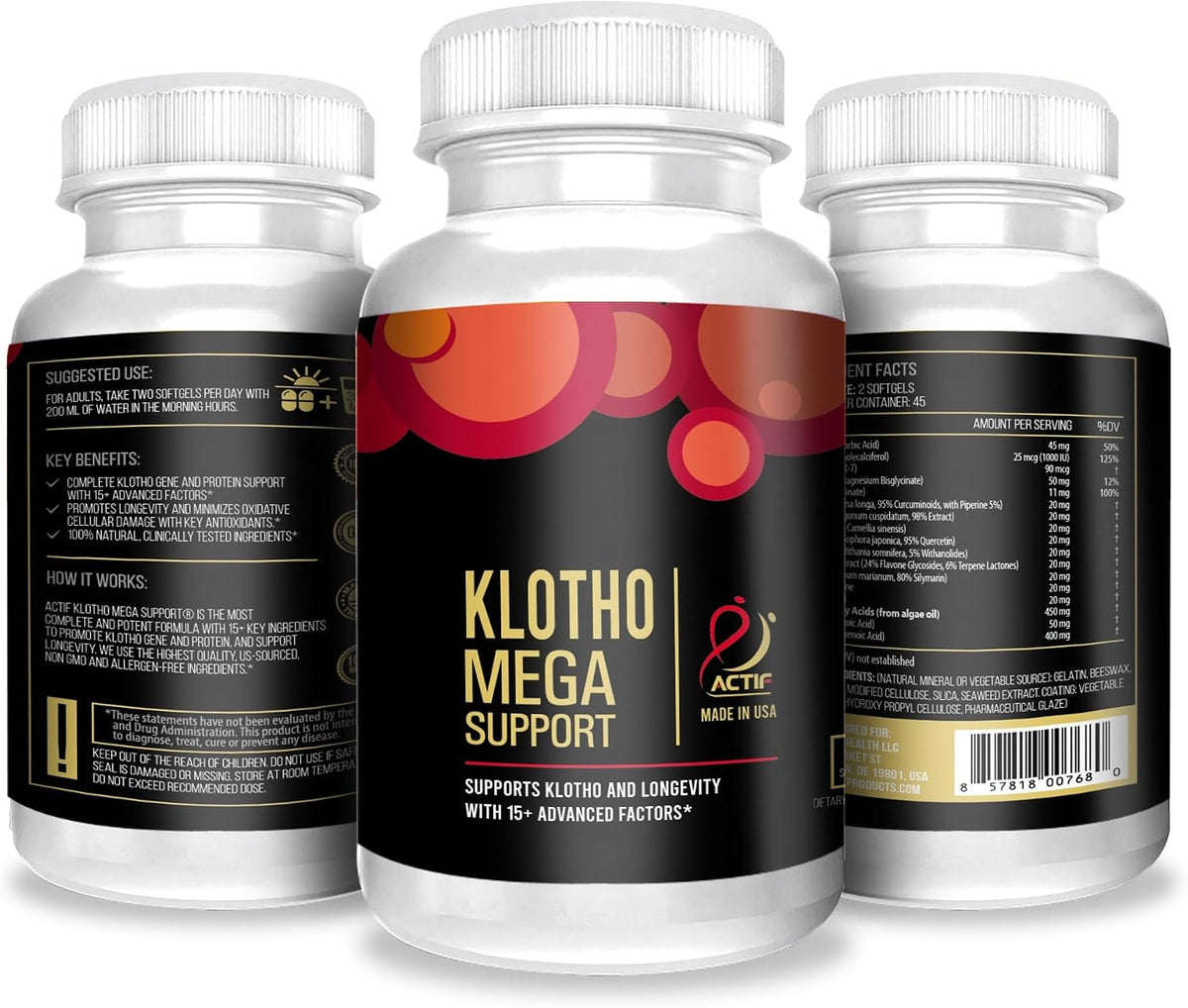 ACTIF Klotho Mega Support with 20+ Advanced – Mood Support – Balanced klotho levels are linked to neurotransmitter – Image 4