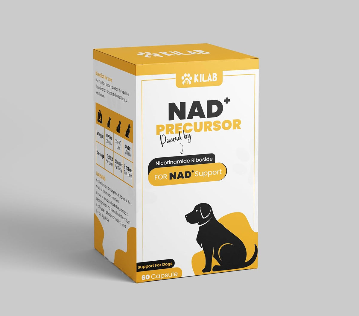 Kilab NAD+ Precursor Supplement for Dogs - – May support skeletal muscle and recovery – Aids in maintaining muscle – Image 2