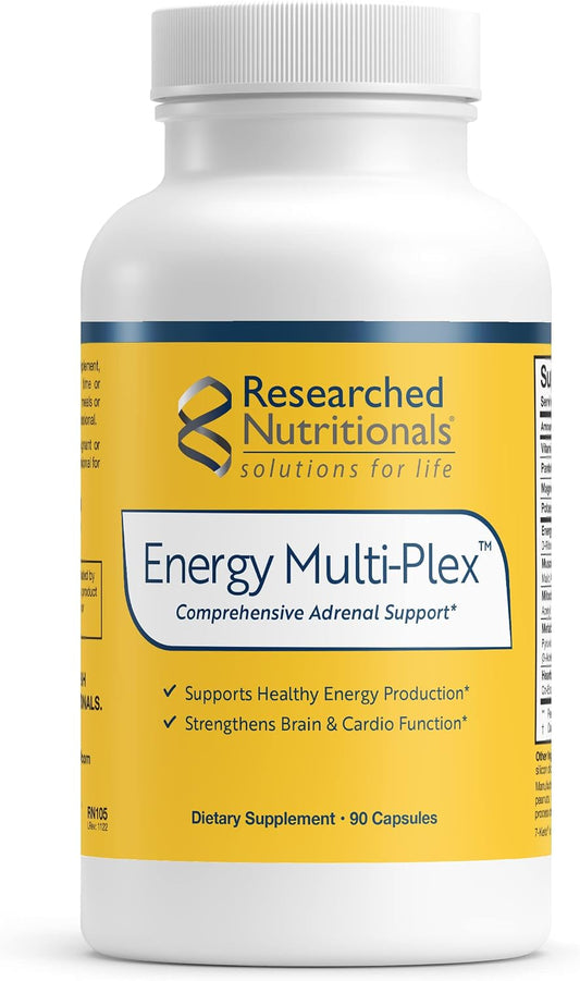Researched Nutritionals Energy Multi-Plex - Adrenal Health, Energy Support & Cognitive Supplement with 14 Researched – Image 1