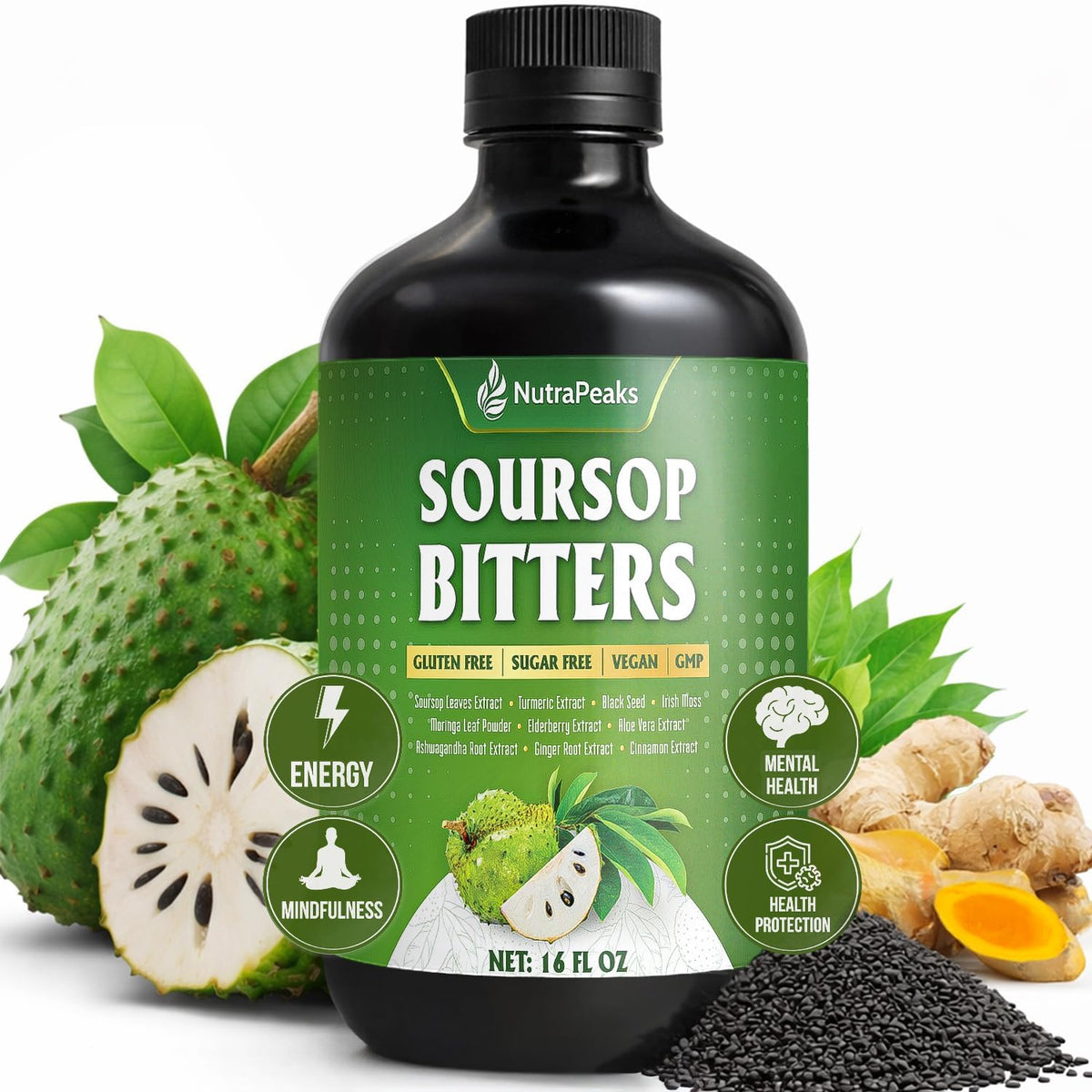NutraPeaks Soursop Bitters Liquid – Mixed Berry, 473 mL – Image 8