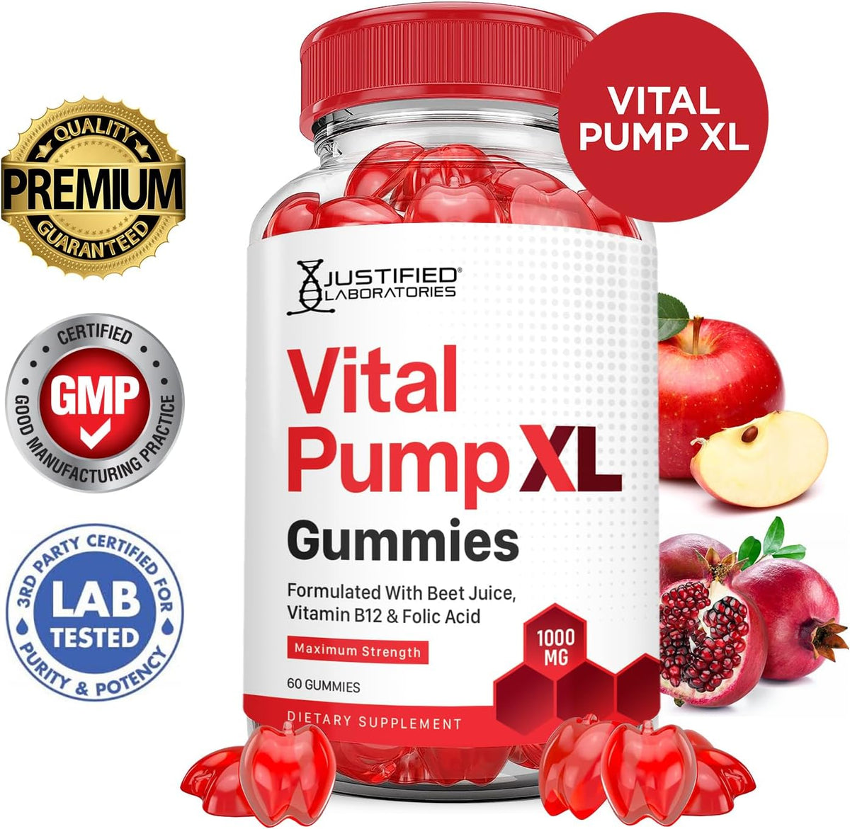 Justified Laboratories Vital Pump XL – Nitric Oxide Support: Beetroot juice and beetroot powder are loaded with – Image 2