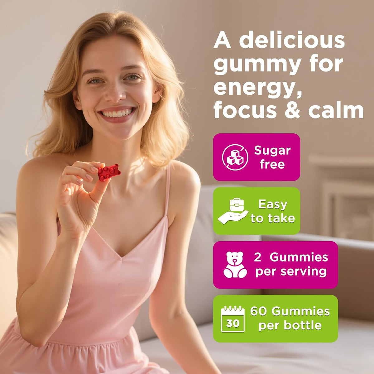 Vitamin B Complex Gummies for Women's and – B9 (Folate as methylfolate): Plays a key role in DNA synthesis and red – Image 6