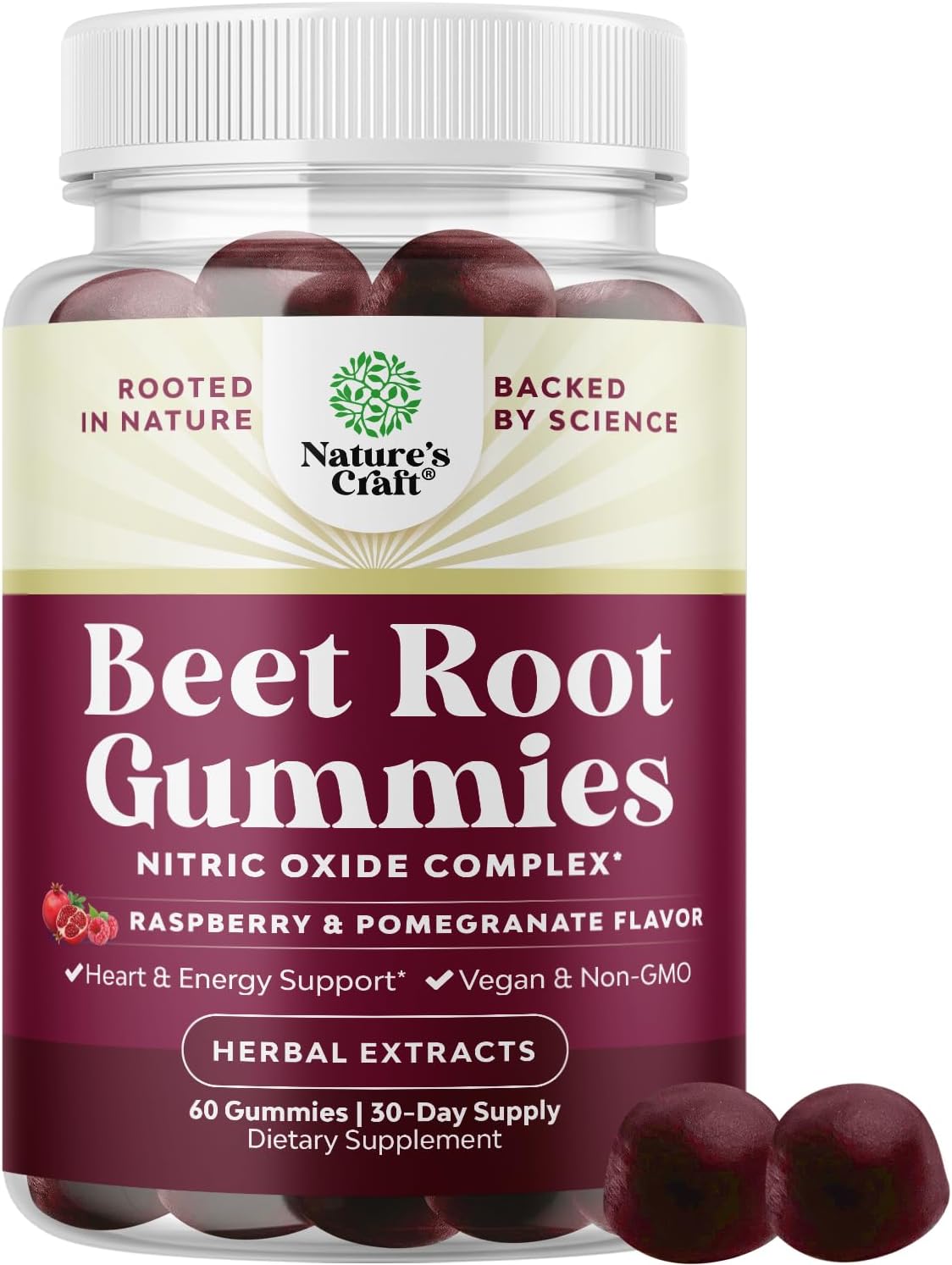 Flow Boosting Beetroot Gummies - Nitric Oxide Support with Pomegranate & Vitamin B12 - 60 Count – Image 1
