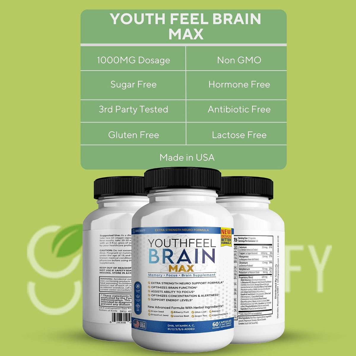Youthfeel Brain Max Extra Strength Cognitive – Phosphatidylserine – Supports cell membrane health and cognitive – Image 4