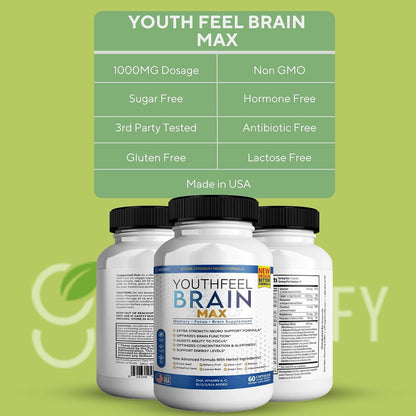 Youthfeel Brain Max Extra Strength Cognitive – Phosphatidylserine – Supports cell membrane health and cognitive – Image 4