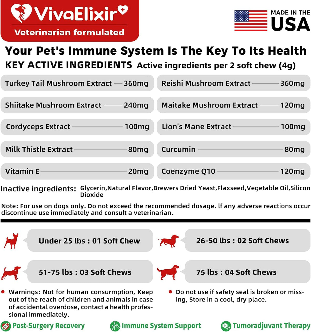 Dog Lumps and Bumps Supplement, Lipoma Treatment for Dogs - Immune Support Chews with Turkey Tail Mushroom, Reishi, – Image 8