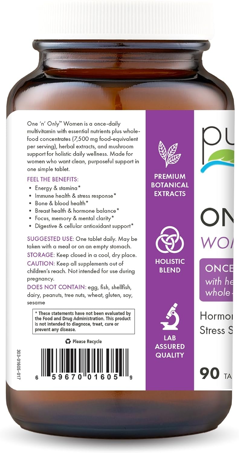 Pure Essence Labs One N Only Multivitamin for Women - Natural One a Day with Vitamin D3, B12, and Biotin - 90 Tablets - görsel 3