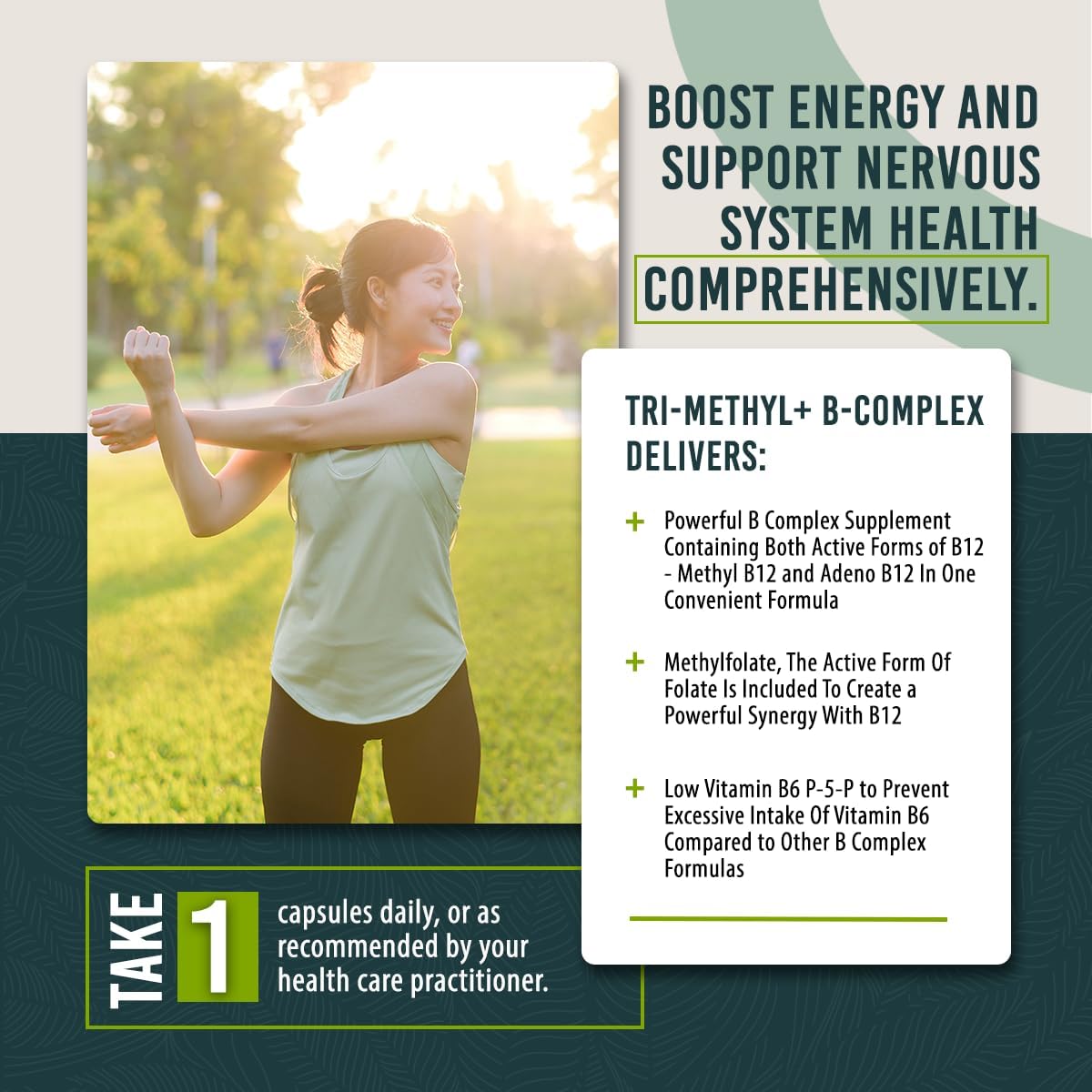Tri-Methyl+ B Complex - Methylated B – Biotin and Pantothenic Acid: Contribute to healthy skin, hair, and adrenal – Image 5