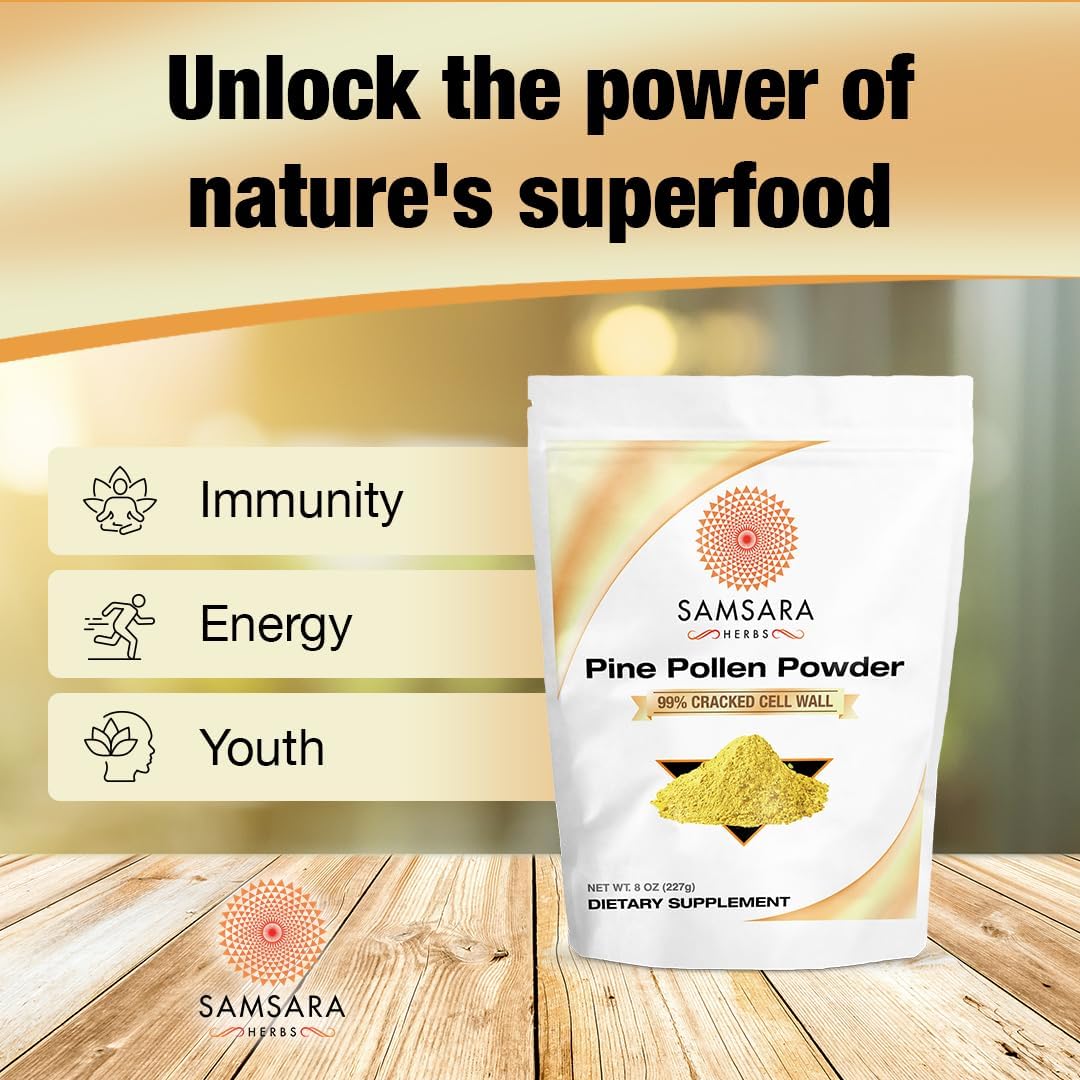 Pine Pollen Powder Wild Harvested - 99% Cracked Cell Wall (454g) - görsel 2