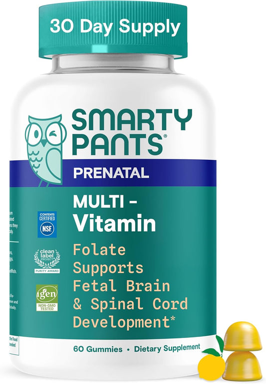 SmartyPants Prenatal Vitamins Gummies – 60 – Methylfolate – The active form of folate, ready for your body to use – Image 1
