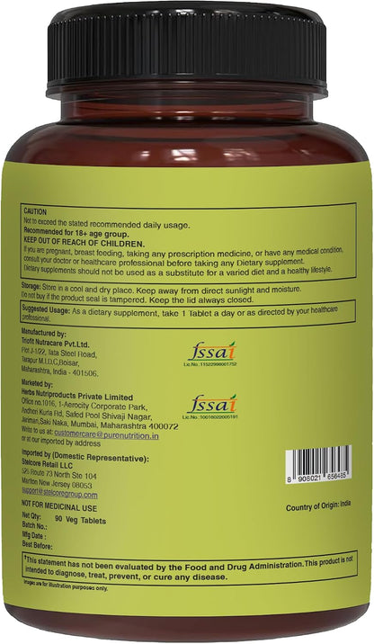 Pure Nutrition Wholefood Multivitamins for Men | 90 Tabs | One-A-Day | 100% RDI | 24 Natural Vitamins and Minerals | All Natural Plant Based Men's Multivitamin | 3-Month Supply