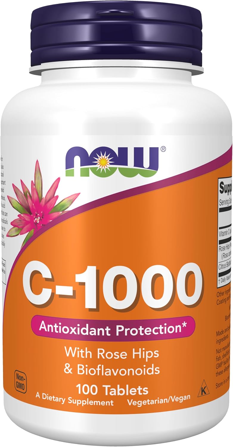 NOW Foods Vitamin C-1000 with Rose Hips & Bioflavonoids, 100 Tablets - görsel 1