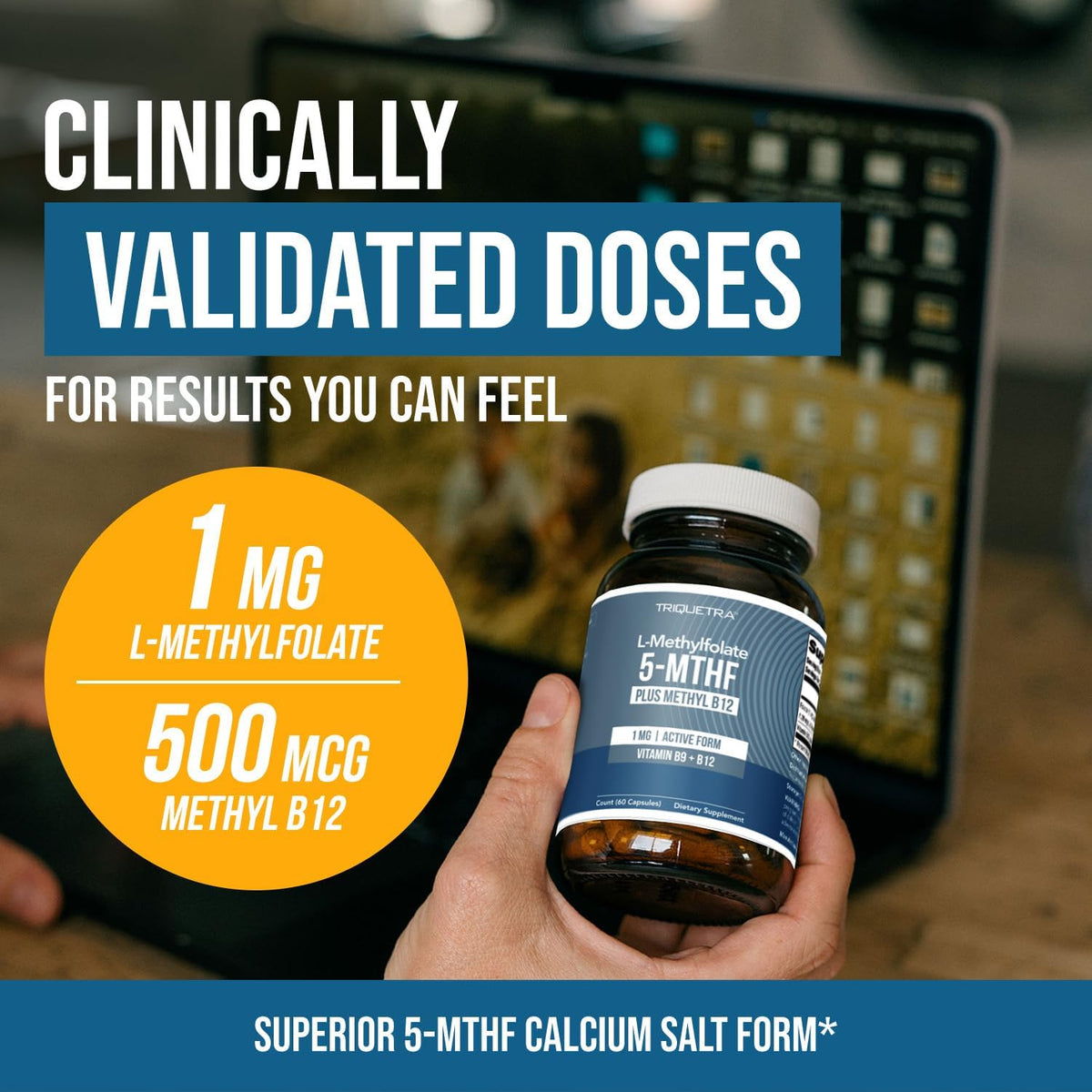 L Methyl Folate 1000 mcg Plus Methyl B12 – Cardiovascular Health: By helping to maintain already healthy – Image 3