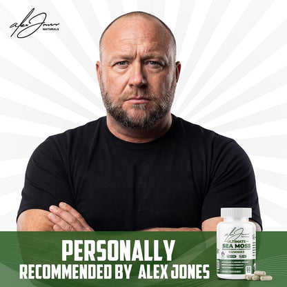 Alex Jones Ultimate Sea Moss Capsules – Vegan, Non-GM Seaweed Supplement with Bladderwrack and Burdock Root (60 Capsules) – Image 2