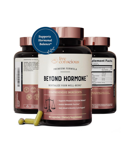 Live Conscious Beyond Hormone Daily Menopause and PMS Supplement - Metabolism Support and Healthy Estrogen Balance for Women – Image 1