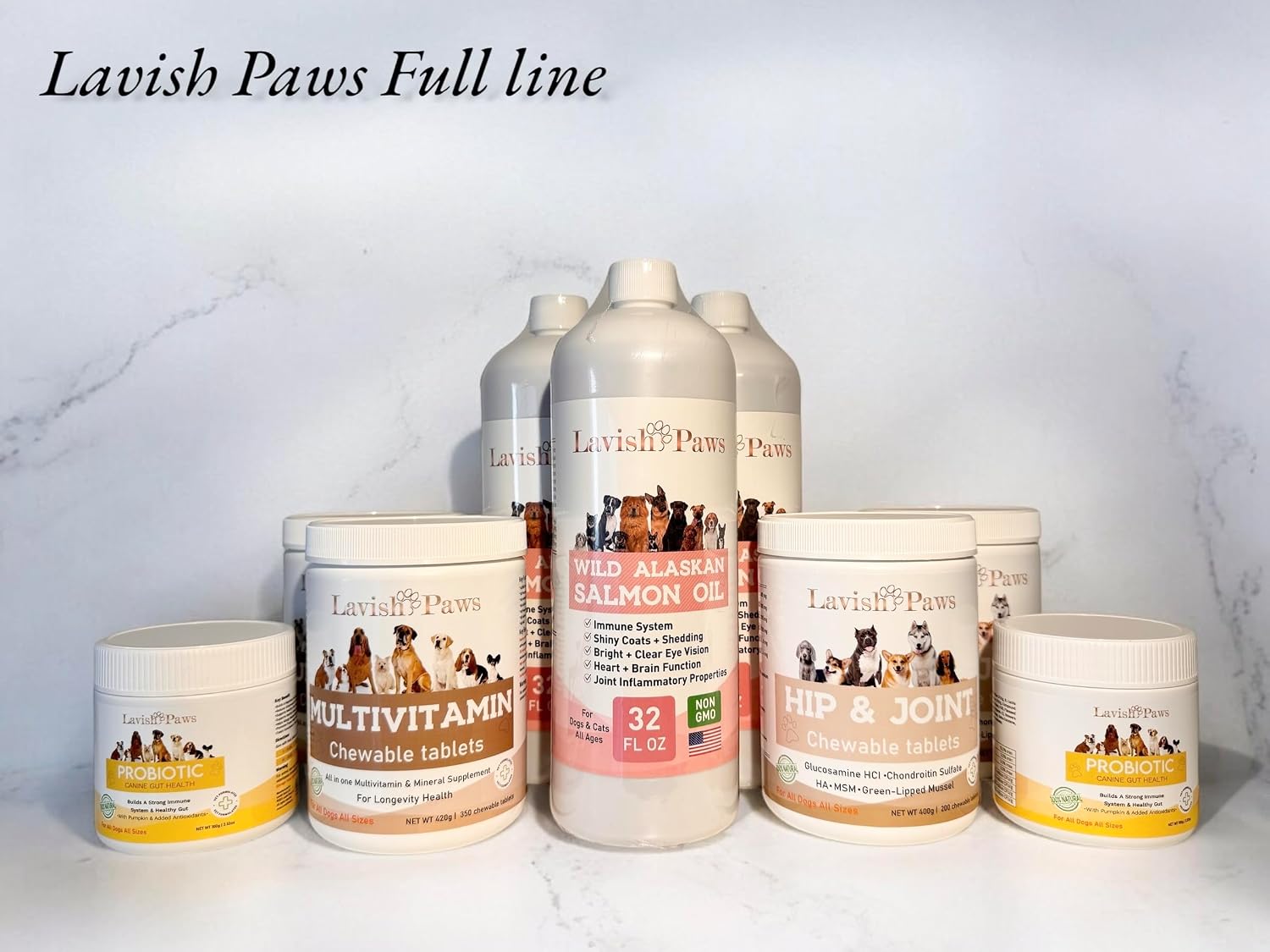 Lavish Paws All in One Multivitamin for Dogs - All Natural, Salmon Flavoured, 350 Tablets - görsel 6