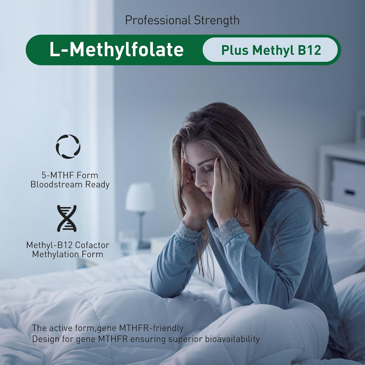 Simlike Active Folate (5-MTHF) with Vitamins – Methylcobalamin (B12): The active form of vitamin B12, essential – Image 2