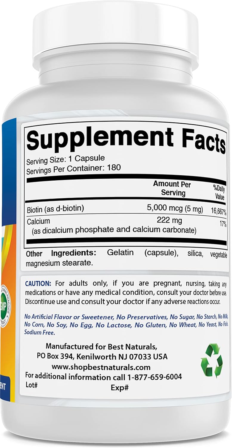Best Naturals Biotin 5 mg - görsel 5