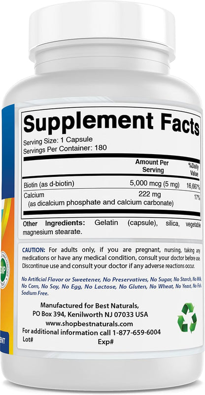 Best Naturals Biotin 5 mg