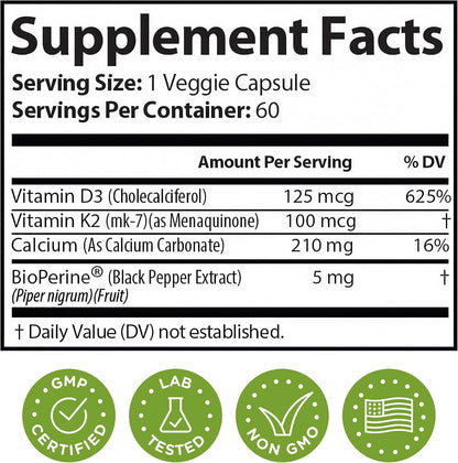 Vein & Artery Supplement – Blood Flow Support with Calcium – 60 Capsules