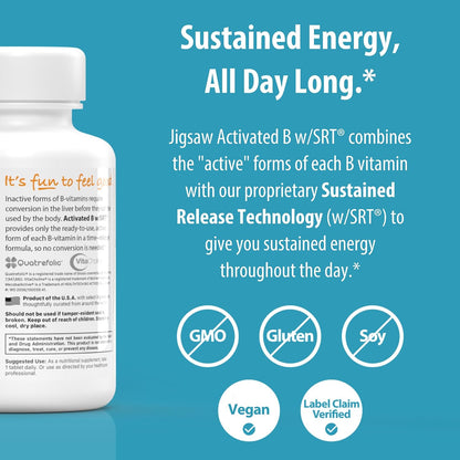 Jigsaw Health Activated B w/SRT - Sustained Release B-Complex, 120 Tablets