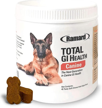 Ramard Total GI Canine Health Soft Chews – Digestive Health for Dogs, 45 Chews