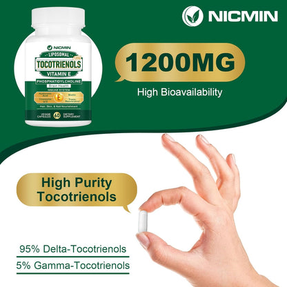 NICMIN Vitamin E Tocotrienols 1200mg – – Vitamin E 200 mg : Added tocopherols for balanced vitamin E coverage – Image 5