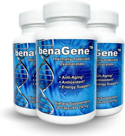 Benagene Oxaloacetate Supplement – Supports Cellular Energy, Healthy Metabolism & Body Regulation – Thermally Stabilised with Vitamin C – Non-GM & Vegan – Once Daily (90 Servings)