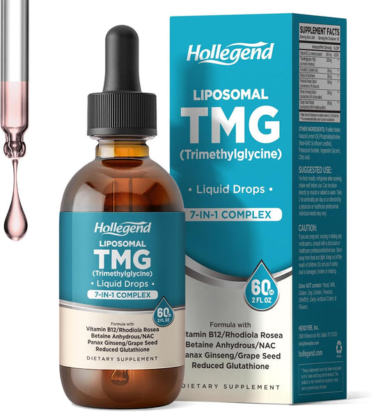 HOLLEGEND Liposomal TMG Liquid Drops - – Methylation Support: TMG helps maintain healthy homocysteine levels – Image 1