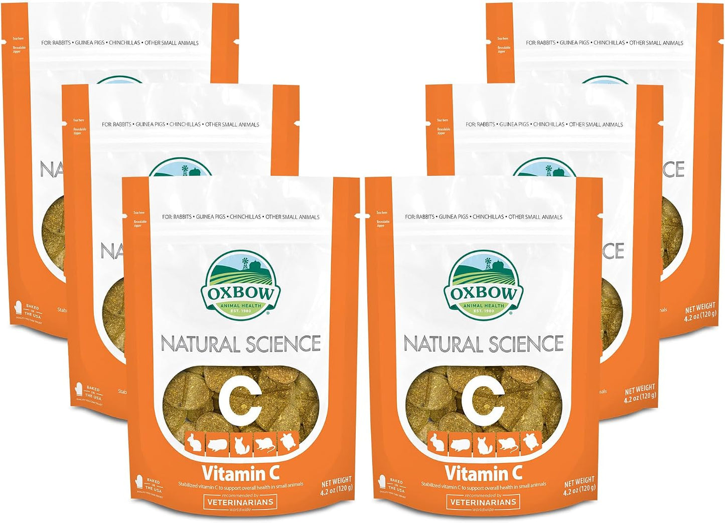 Oxbow Natural Science Vitamin C Supplement for Guinea Pigs, Rabbits & Chinchillas - 4.2 oz (6 Pack) - görsel 1