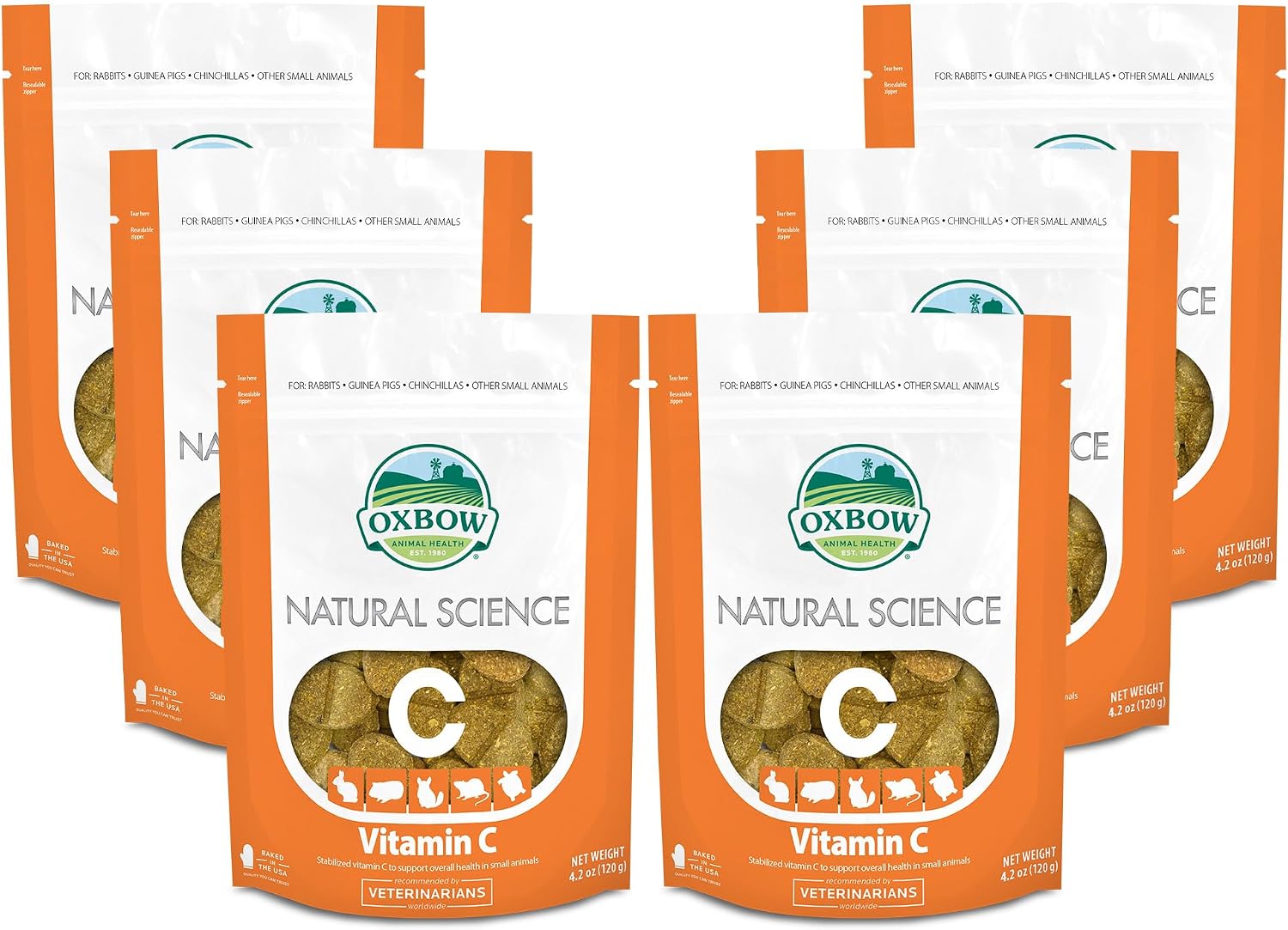 Oxbow Natural Science Vitamin C Supplement for Guinea Pigs, Rabbits & Chinchillas - 4.2 oz (6 Pack) - görsel 1