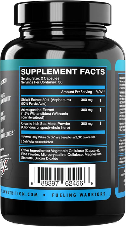eFlow Nutrition Shilajit Capsules, – Natural Energy and Vitality: The fulvic acid and trace minerals in Himalayan – Image 4