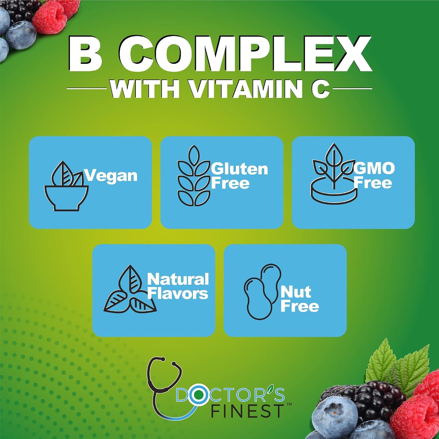 Vitamin B Complex Gummies – Vegan, GMO-Free, Gluten free, Strawberry Flavour – 90 Gummies - görsel 3