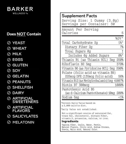 Barker Wellbeing Vitamin B-Complex Gummies – – Convenient – One gummy a day gives you a complete B-vitamin boost. – Image 4